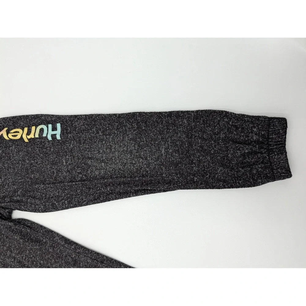 Hurley Kids Joggers Sweatpants Size M 10 12 Yrs Charcoal Rainbow Logo Activewear
